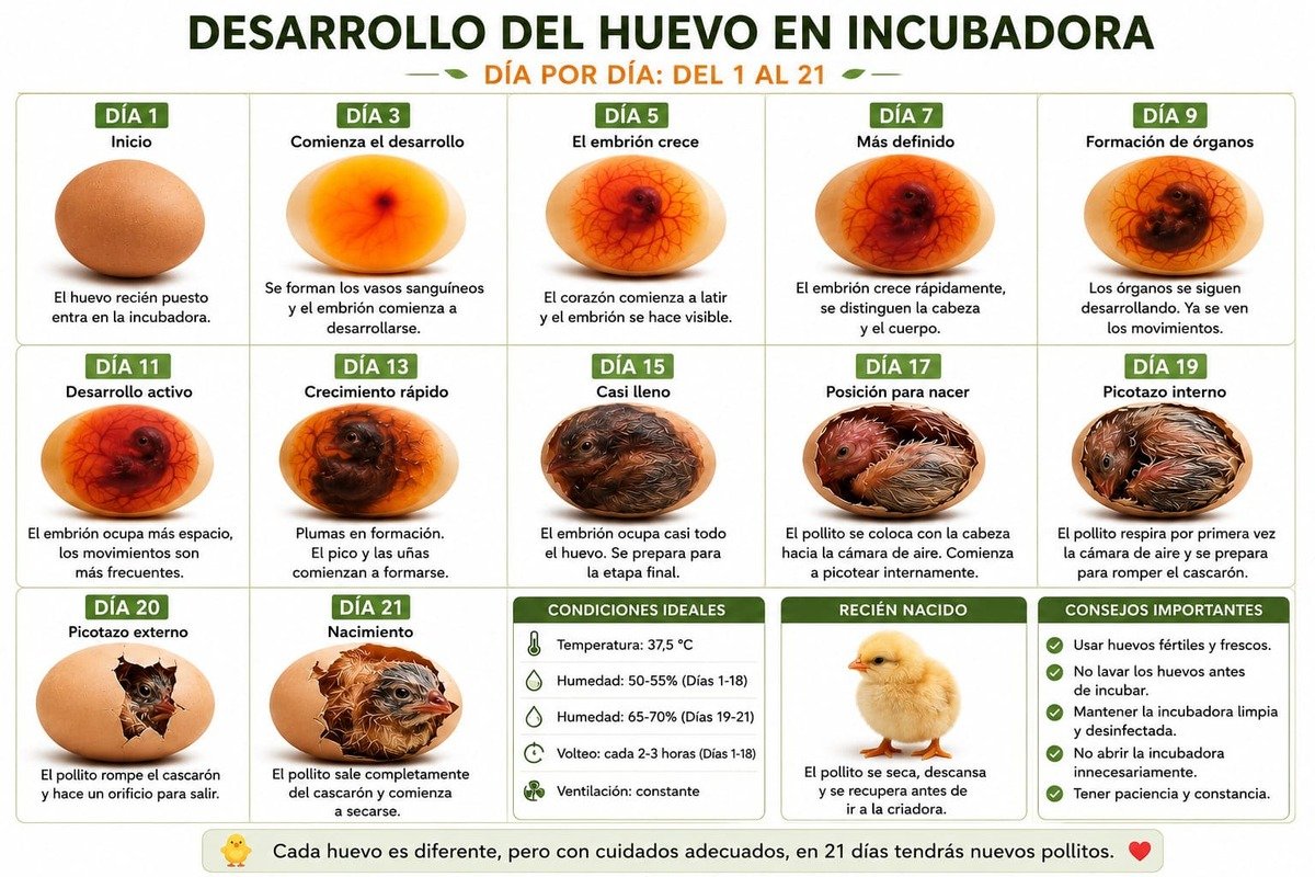 Desarrollo del huevo en la incubadora