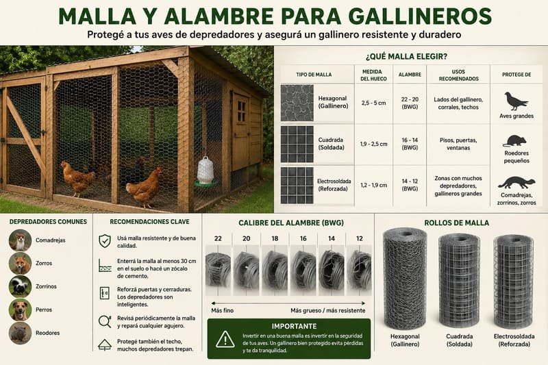 Malla y alambre para gallineros