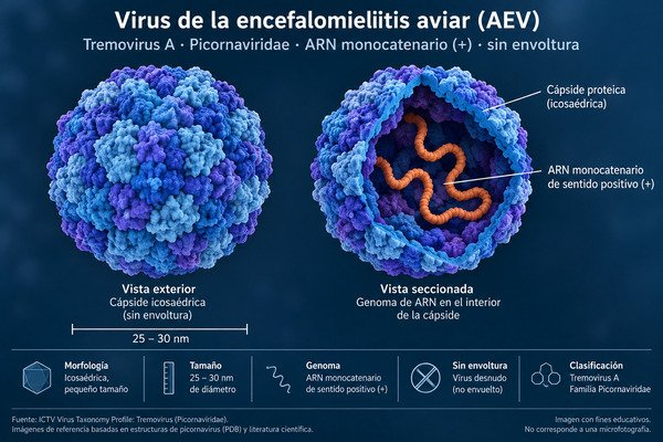 Infografía del virus de la encefalomielitis aviar