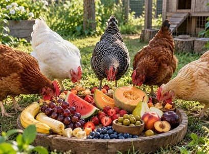 Que frutas pueden comer las gallinas