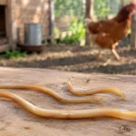 Gusanos adultos de Ascaridia galli, el ascáride más común de las gallinas