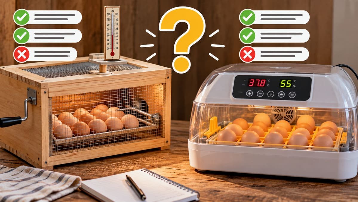 Comparación entre una incubadora manual y una incubadora automática de huevos